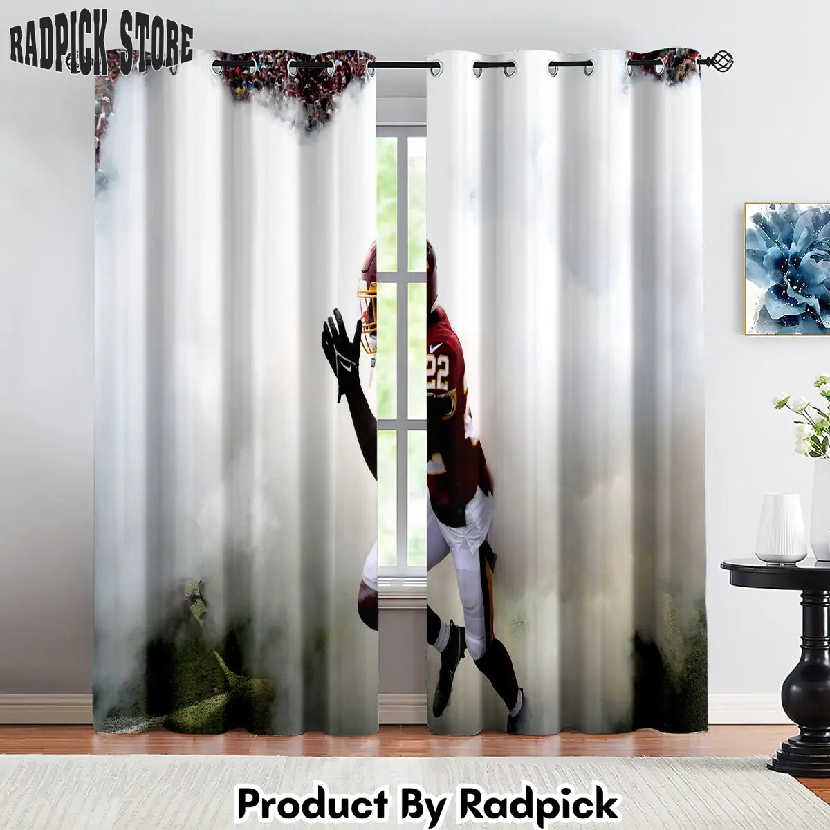 Radpick washington commanders football team curtains drapes for window treatment set 5 rp852102